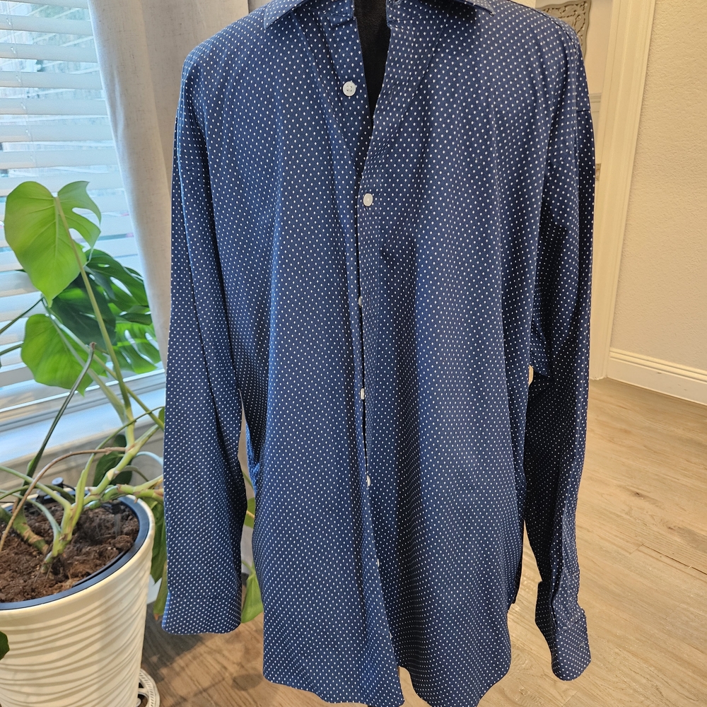 Men's Michael Kors Blue Casual Button Down Shirt